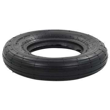 4 Piece Wheelbarrow Tire and Inner Tube Set - Heavy Duty 3.50-8