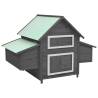 Chicken Coop Grey & White - 152x96x110 cm Solid Firwood