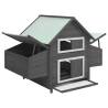 Chicken Coop Grey & White - 152x96x110 cm Solid Firwood