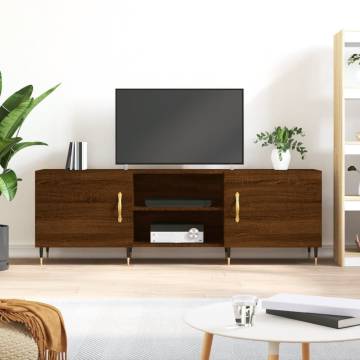 Stylish Brown Oak TV Cabinet - 150x30x50 cm Engineered Wood