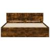 Stylish Bed Frame with LED Smoked Oak - 160x200 cm