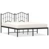 Metal Bed Frame with Headboard Black 150x200 cm King Size