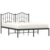 Metal Bed Frame with Headboard Black 150x200 cm King Size