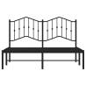 Metal Bed Frame with Headboard Black 150x200 cm King Size