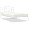 White Metal Bed Frame with Headboard - 107x203 cm