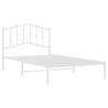 White Metal Bed Frame with Headboard - 107x203 cm