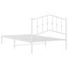 White Metal Bed Frame with Headboard - 107x203 cm