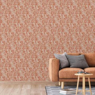 DUTCH WALLCOVERINGS Mae Orange & Beige Wallpaper - Quality Design