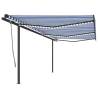 Manual Retractable Awning with LED 6x3 m Blue and White Colour blue and white Size 6 x 3 m Quantity in Package 1 