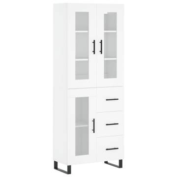 Stylish Highboard White 69.5x34x180 cm | Hipomarket UK