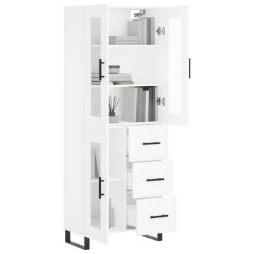 Stylish Highboard White 69.5x34x180 cm | Hipomarket UK