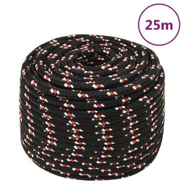 Boat Rope Black 12mm 25m Polypropylene - Durable & Versatile