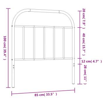 Stylish Metal Headboard White 80 cm - Durable & Sturdy Design