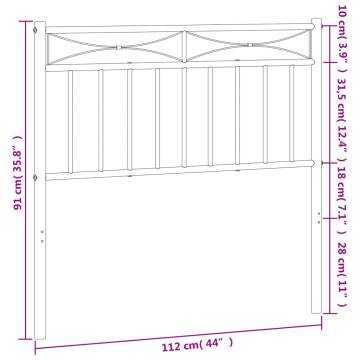 White Metal Headboard 107 cm - Stylish & Sturdy Design