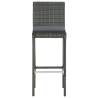 Garden Bar Stools with Cushions - 2 pcs Grey Poly Rattan