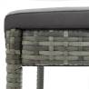 Garden Bar Stools with Cushions - 2 pcs Grey Poly Rattan