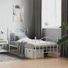 Metal Bed Frame with Headboard and Footboard White 80x200 cm Colour white Size 80 x 200 cm Model with headboard & footboard 