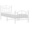 Elegant White Metal Bed Frame with Headboard 80x200 cm