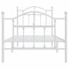 Elegant White Metal Bed Frame with Headboard 80x200 cm