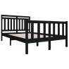 Black Solid Wood Bed Frame 120x200 cm - Elegant & Durable