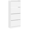 Shoe Cabinet with 4 Flip-Drawers - White, 80x34x187.5 cm