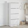 Shoe Cabinet with 4 Flip-Drawers - White, 80x34x187.5 cm