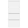 Shoe Cabinet with 4 Flip-Drawers - White, 80x34x187.5 cm