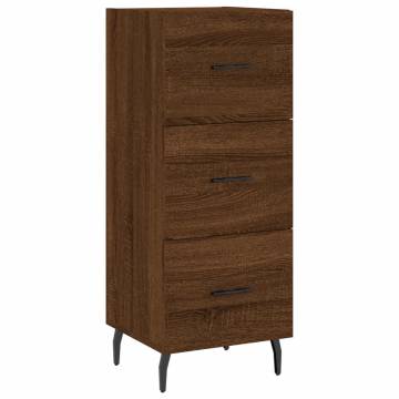 Modern Brown Oak Sideboard – Durable Engineered Wood, 34.5x34x90 cm