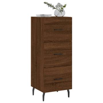 Modern Brown Oak Sideboard – Durable Engineered Wood, 34.5x34x90 cm