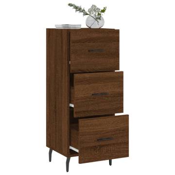 Modern Brown Oak Sideboard – Durable Engineered Wood, 34.5x34x90 cm