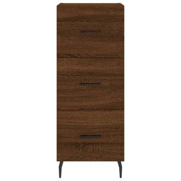 Modern Brown Oak Sideboard – Durable Engineered Wood, 34.5x34x90 cm