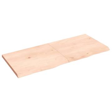 Wall Shelf - Untreated Solid Oak Wood - 140x60x(2-4) cm