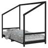 Kids Bed Frame Black 90x190 cm - Solid Pine Wood | Hipo Market