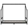 Kids Bed Frame Black 90x190 cm - Solid Pine Wood | Hipo Market