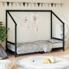 Kids Bed Frame Black 80x200 cm Solid Wood Pine Colour black Size 80 x 200 cm 