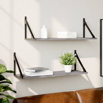 Wall Shelves 2 pcs Grey Sonoma - Stylish Storage Solution