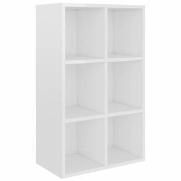 High Gloss White Book Cabinet - Stylish Storage Solution