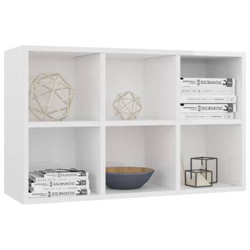 High Gloss White Book Cabinet - Stylish Storage Solution