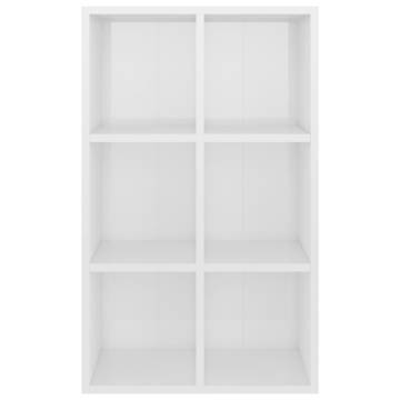 High Gloss White Book Cabinet - Stylish Storage Solution