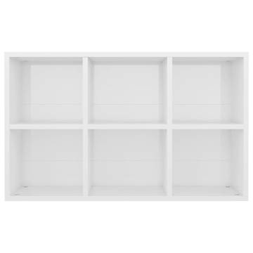 High Gloss White Book Cabinet - Stylish Storage Solution