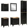 5 Piece Bathroom Furniture Set Iron and Solid Wood Mango Colour black Material wood Number of 1 