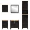 5 Piece Bathroom Furniture Set - Iron & Solid Wood Mango