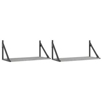 Wall Shelves 2 pcs Grey Sonoma - Stylish Storage Solution