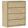 Drawer Cabinet SAUDA Oak - Solid Wood Pine Storage Solution