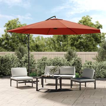 Cantilever Umbrella with Aluminium Pole 350 cm - Terracotta