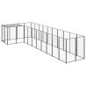 Durable Black Steel Dog Kennel - 7.26 m² Outdoor Play Space