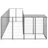 Durable Black Steel Dog Kennel - 7.26 m² Outdoor Play Space