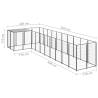 Durable Black Steel Dog Kennel - 7.26 m² Outdoor Play Space