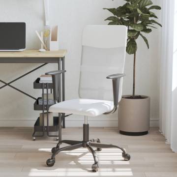 Height Adjustable White Mesh Office Chair - Comfort & Style