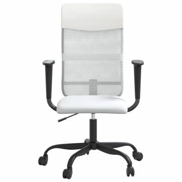 Height Adjustable White Mesh Office Chair - Comfort & Style